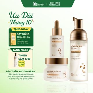 Combo 3 Bước Bọt Rửa Mặt Serum Và Kem Dưỡng Sâm 1700 Ngừa Lão Hoá Da Cỏ Mềm