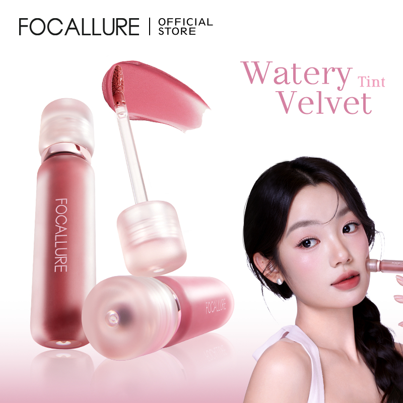 FOCALLURE Son Watery Velvet Tint phiên bản mới, chất son mịn nhẹ, hỗ trợ dưỡng ẩm và bám màu lâu