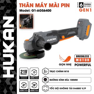 Thân máy mài không dây HUKAN HK-AGS6400, Không chổi than, 3 tốc độ, Đĩa 100mm