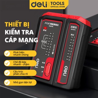 Hộp Test Cáp Mạng Deli Tools Cao Cấp Đa Năng RJ-11 RJ-45 - Kiểm tra cáp mạng 8P/6P/4P/2P Cáp LAN