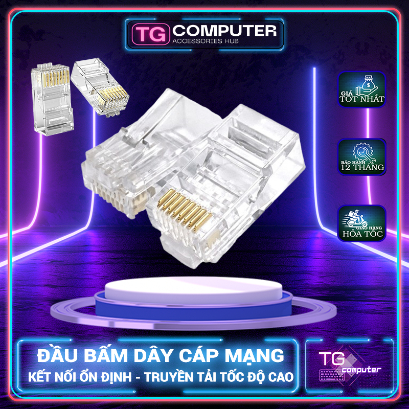 Đầu bấm dây cáp mạng LAN RJ45 - Hạt mạng RJ45 Chống nhiễu