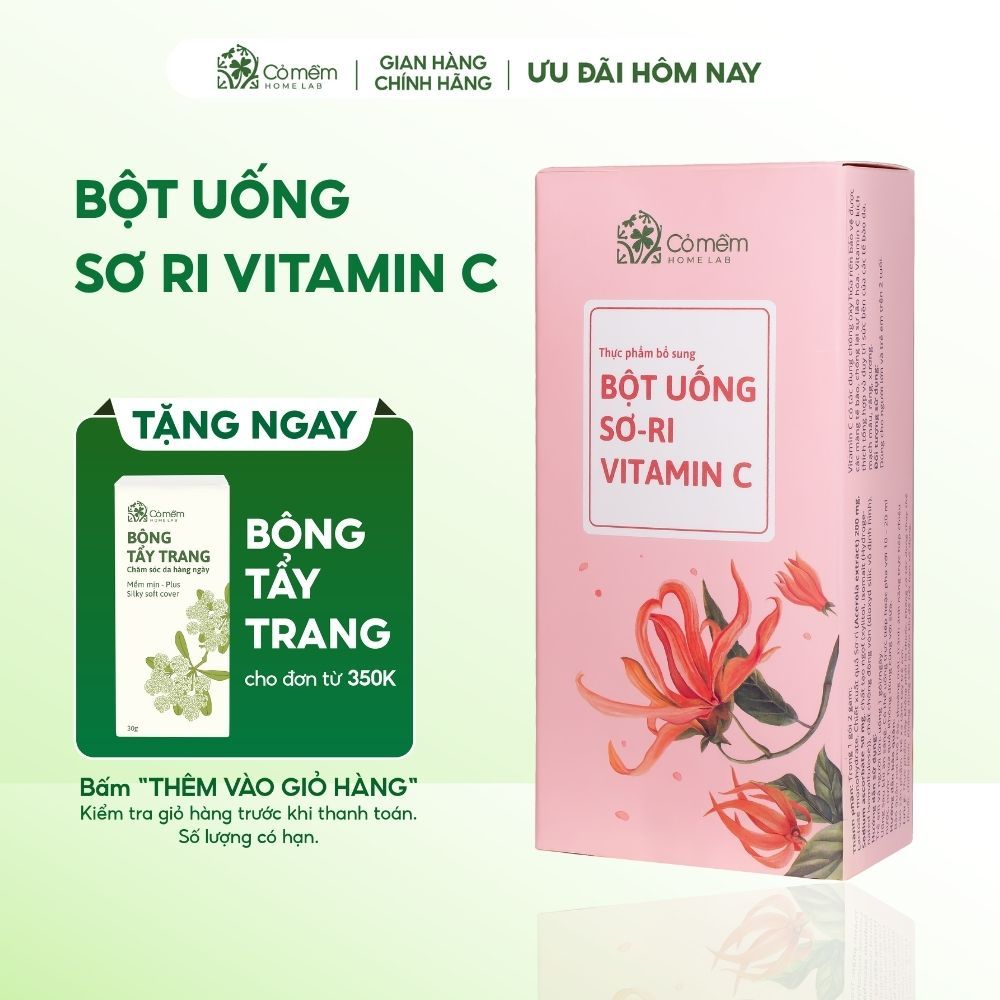 Bột Uống Sơ-ri Vitamin C Hỗ Trợ Bồi Bổ Sức Khoẻ Cỏ Mềm 20g