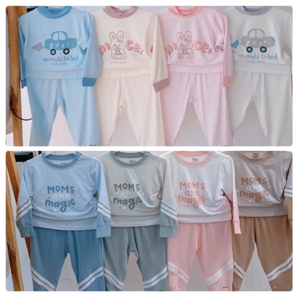 Avaler Bộ cộc hoạ tiết sợi tre avaler hoạ tiết cho bé trai gái