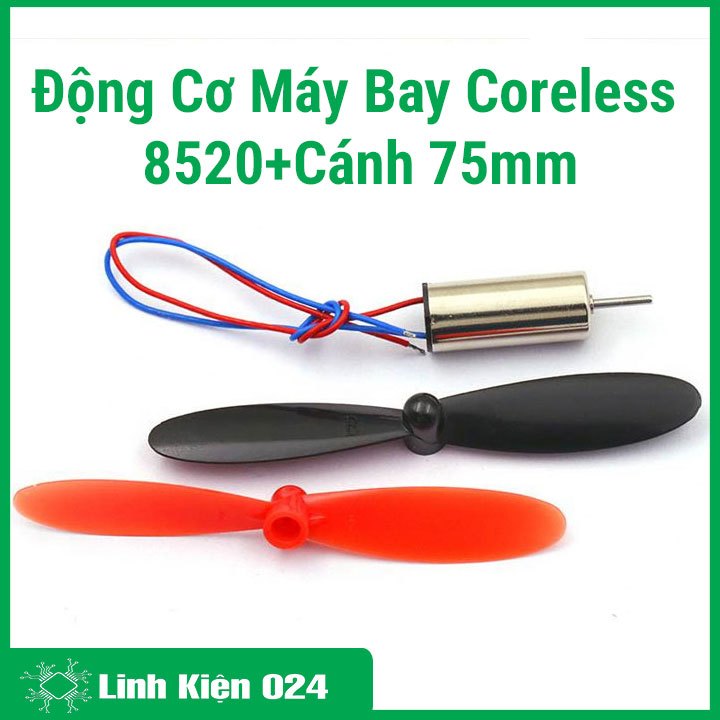 Động Cơ Máy Bay Coreless 8520+Cánh 75mm (1 Đôi )