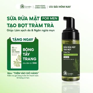 Sữa Rửa Mặt Tạo Bọt Tràm Trà Cho Nam Sạch Sâu Chuẩn Men Kiềm Dầu Giảm Mụn Cỏ Mềm 150ml