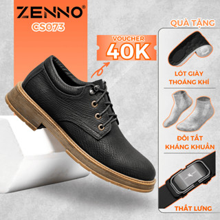 Giày Tây Nam Da Cao Cấp Đốc Tờ ZENNO CS073 Đế Cao Su Nguyên Khối Êm Chân Phong Cách Trẻ Trung