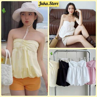  Áo lệch vai xoắn hai lớp kèm mút ngực co giãn sexy Juka.Store 