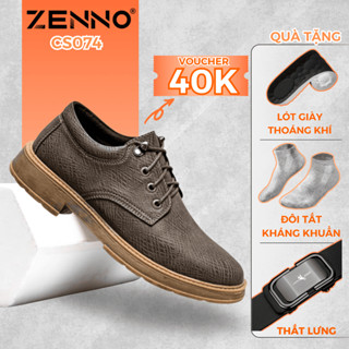 Giày Da Nam Cao Cấp Đốc Tờ ZENNO CS074 Da Cao Cấp Đế Cao Su Nguyên Khối Êm Chân Thoải Mái Trẻ Trung