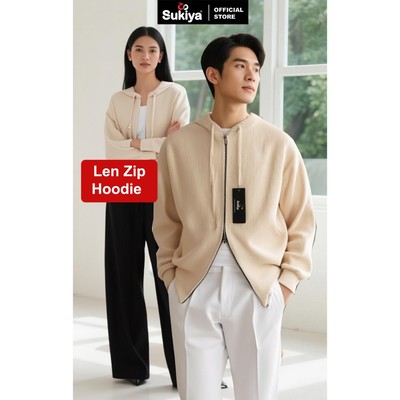 Áo Khoác Len Hoodie SUKIYA Form Unisex Nam Nữ Chất Liệu Sợi Mềm Mại Dày Thoải Mái AL115