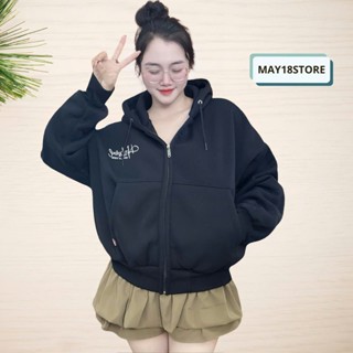 Áo khoác nỉ, form boxy 4 túi unisex thêu chữ ký 2 mặt thiết kế hiện đại trẻ trung phong cách HÀN QUỐC