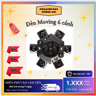 Đèn sân khấu moving 6 cánh PRO xoay 540 cảm ứng âm thanh điều khiển DMX 512 dành cho sân khấu phòng bay phòng karaoke