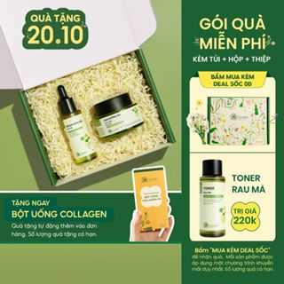 Combo Dưỡng Ẩm Kiềm Dầu Serum Kem Dưỡng Rau Má Cỏ Mềm 80g - Quà Tặng Người Yêu Mẹ Cô Giáo 20/10