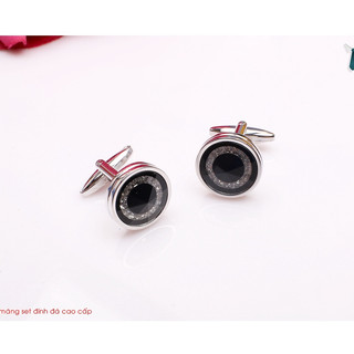 Khuy măng sét - Cufflinks đính đá cao cấp, tặng kèm hộp