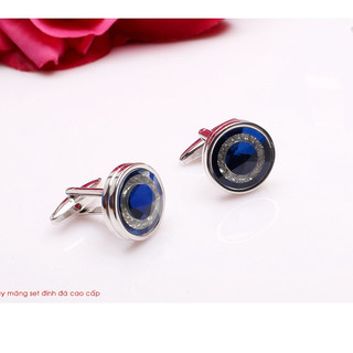 Khuy măng sét - Cufflinks đính đá cao cấp, tặng kèm hộp