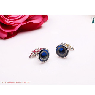 Khuy măng sét - Cufflinks đính đá cao cấp, tặng kèm hộp