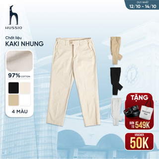 [VOUCHER 50K] Quần dài tây nam ELEGANCE PANTS vải kaki nhung xuất xịn, lưng thun co dãn, dáng ủi xếp ly - HUSSIO