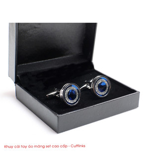 Khuy măng sét - Cufflinks đính đá cao cấp, tặng kèm hộp
