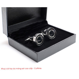 Khuy măng sét - Cufflinks đính đá cao cấp, tặng kèm hộp