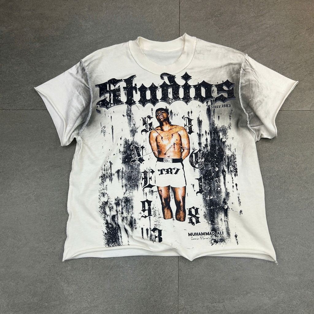 Áo wash Muhammad Ali - form boxy