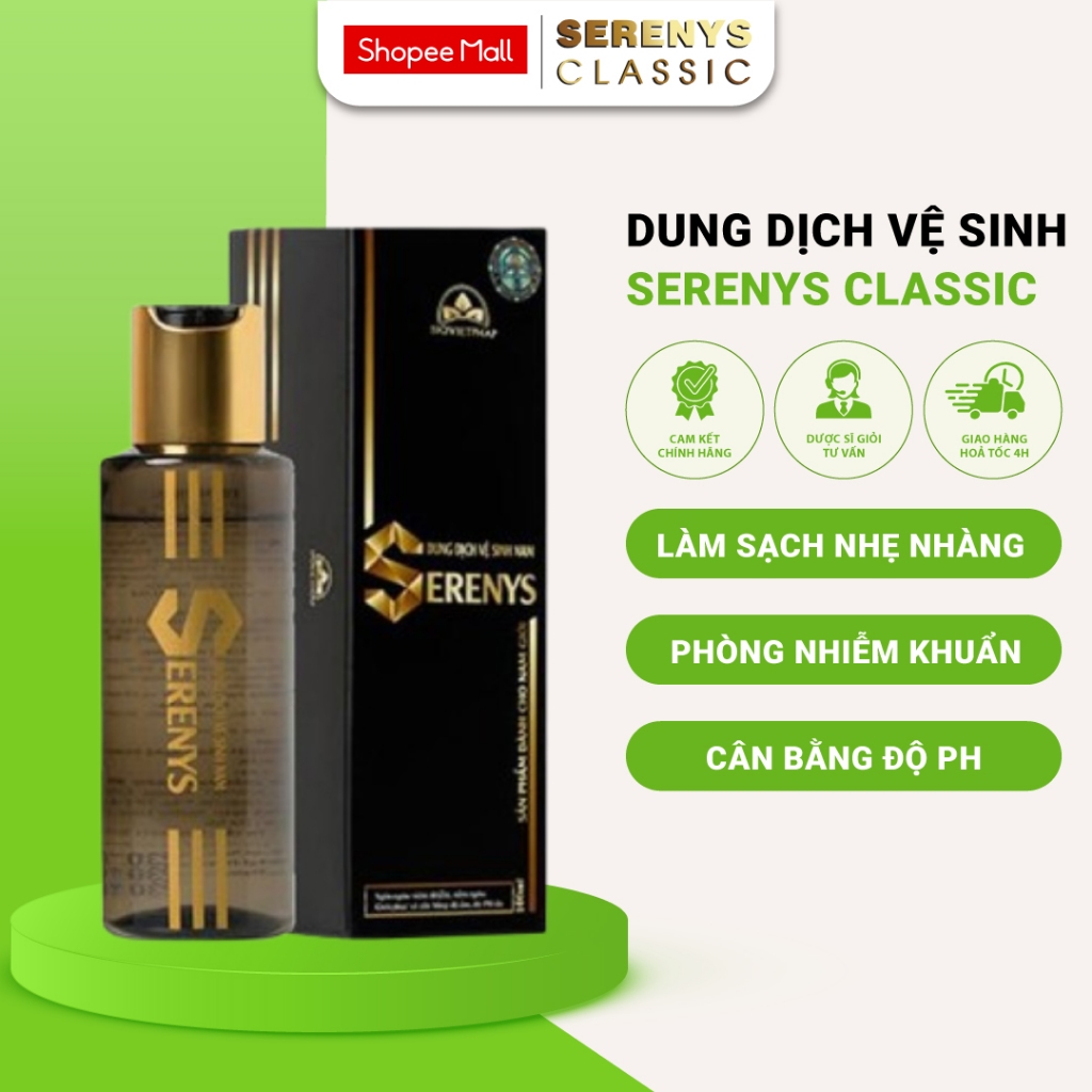 Dung Dịch Vệ Sinh Nam Serenys Classic Giúp Ngăn Ngừa Nấm Ngứa, Nhiễm Khuẩn, Khử Mùi Hôi 100ml