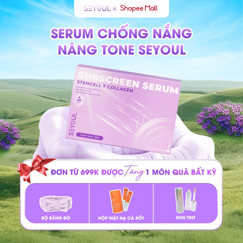 Serum Chống Nắng T-Collagen 21 Giờ SEYOUL SPF 50+ PA++++ Nâng Tone Da, Giúp Da Mịn Màng