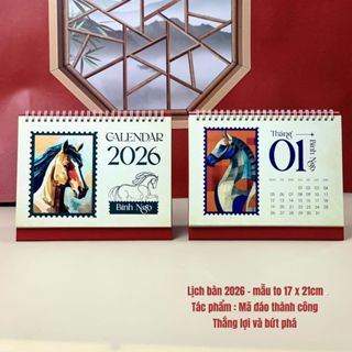 NHIỀU MẪU Lịch bàn 2026 CÓ NGÀY ÂM DƯƠNG Bính Ngọ tác phẩm vẽ tay CAO CẤP sắc nét - vpp Diệp Lạc