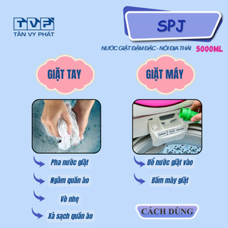 Nước Giặt SPJ 5000ml | Hàng Nội Địa Thái – Giặt Sạch Sâu, Thơm Lâu, Mềm Vải, Tiết Kiệm🌿