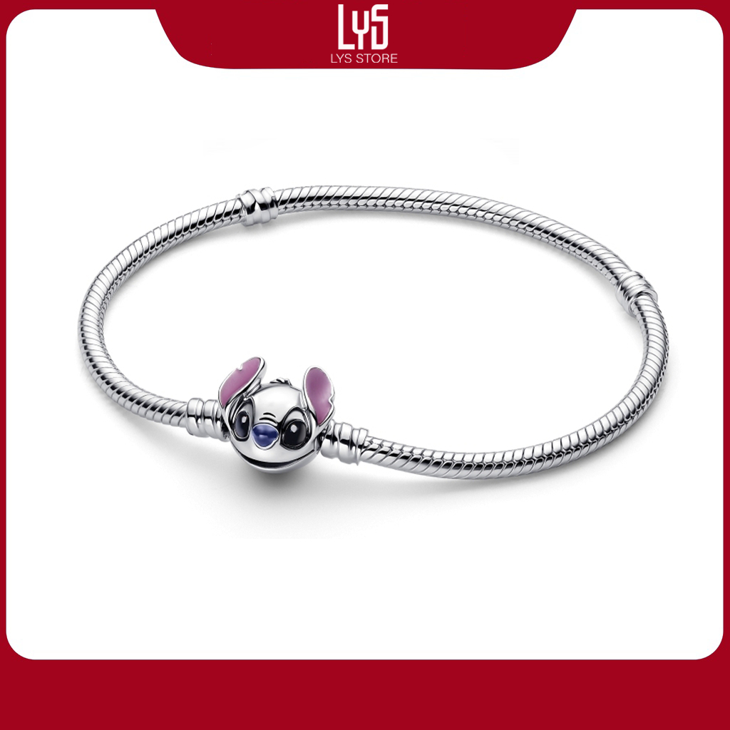 Vòng Tay Bạc Lys Disney Khóa Stitch Xanh