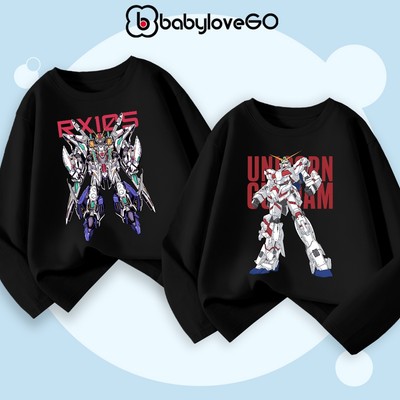 Combo 2 áo siêu nhân dài tay bé trai BabyloveGO 2026 áo thu đông cổ tròn in hình Transformer