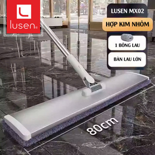 Cây lau nhà công nghiệp chính hãng, chổi lau nhà đa năng cỡ lớn, bàn lau bằng nhôm rộng từ 60cm đến 80cm. Lusen MX02