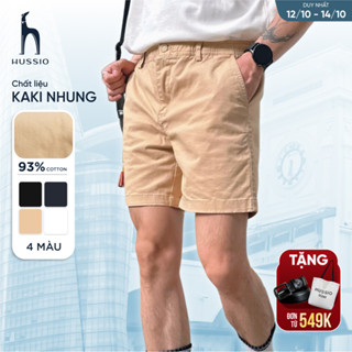 Quần short nam CHICAGO vải Kaki nhung cao cấp, trẻ trung, lịch lãm, chuẩn form - HUSSIO