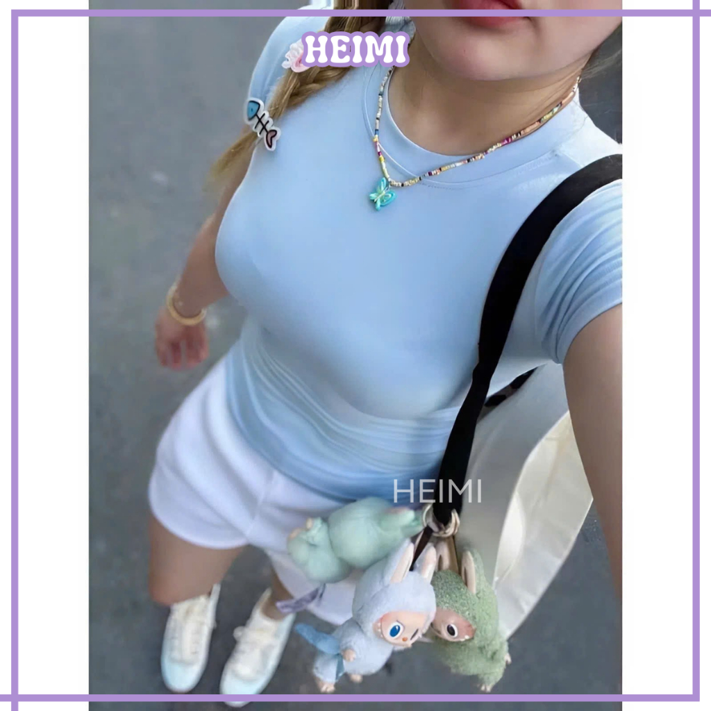 Áo thun trơn form ôm body chất cotton mịn co giãn HEIMI | BigBuy360 - bigbuy360.vn