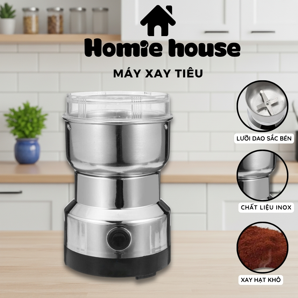Máy Xay Tiêu Mịn – Xay Hạt Khô 150W Mini – 4 Lưỡi Sắc, Xay Nhanh, Gọn Nhẹ, Mạch mẽ - HOMIE HOUSE