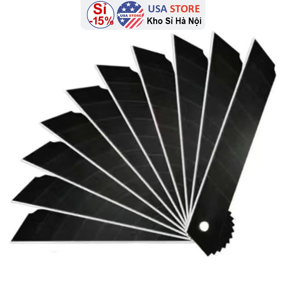 Hộp 10 Lưỡi Dao Thay Thế Dao Rọc Giấy - Lưỡi Dao Dọc Giấy Sơ Cua