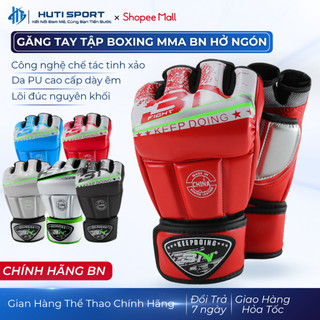  Găng Tay MMA Boxing Găng Tay Đấm Bốc Hở Ngón Võ Thuật Quyền Anh Muay BN Cao Cấp Chính Hãng 