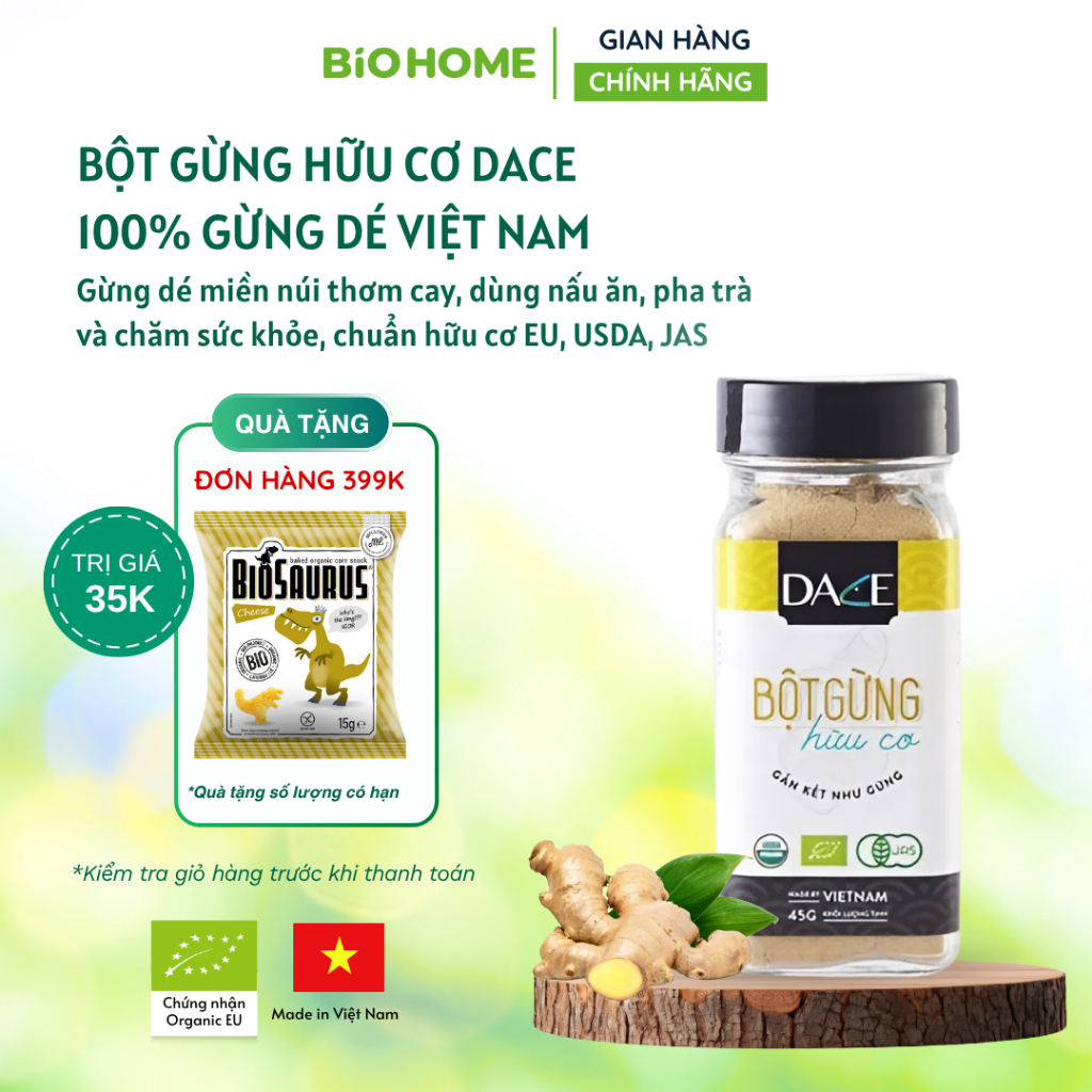 Bột gừng hữu cơ Dace (45g)