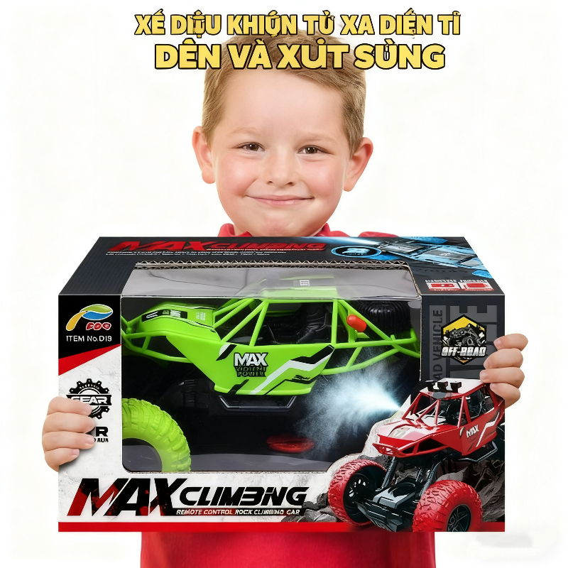 Xe đua địa hình điều khiển tử xa, ô tô leo núi giảm sóc, đồ chơi xe địa hình RC dành cho bé,Xe địa hình có ánh sáng chói