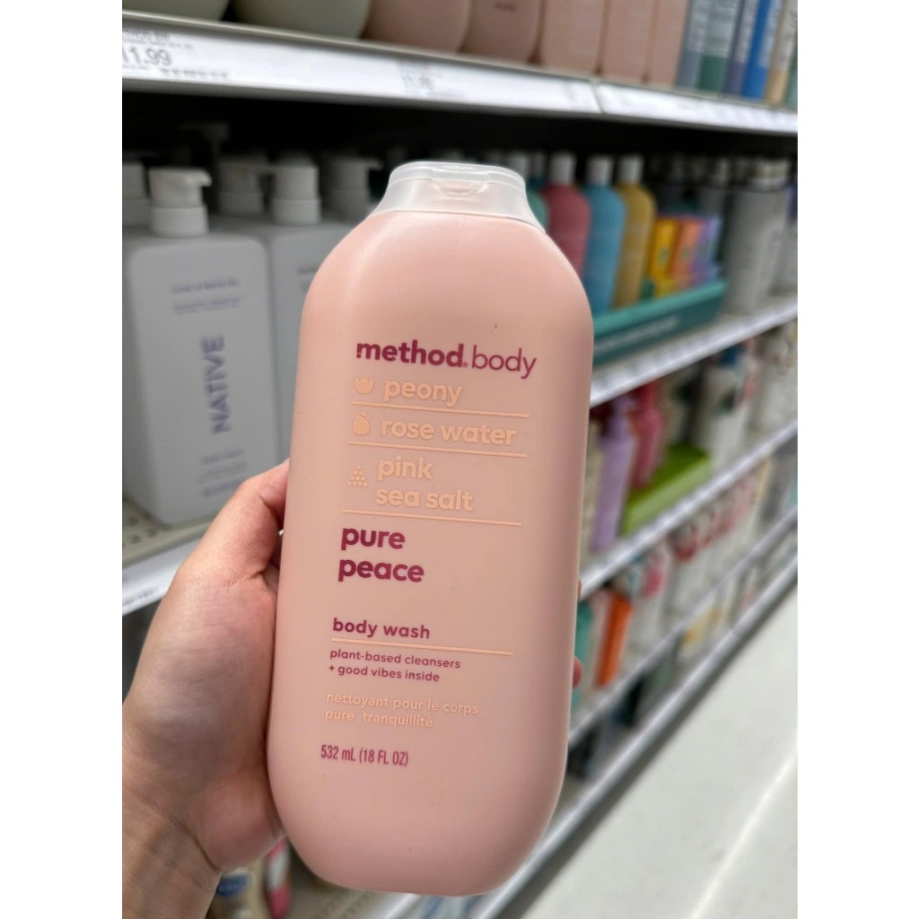 Sữa Tắm  Method Body  pure peach rose water pink salt body wash