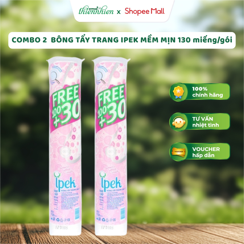 Combo 2 bông tẩy trang Ipek 130 miếng