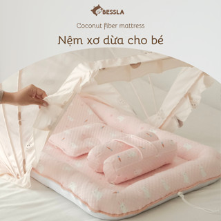  Nệm xơ dừa cho bé sơ sinh Bessla – Bảo vệ cột sống thoáng khí an toàn-có thể làm nôi ngủ chung giường cho bé 