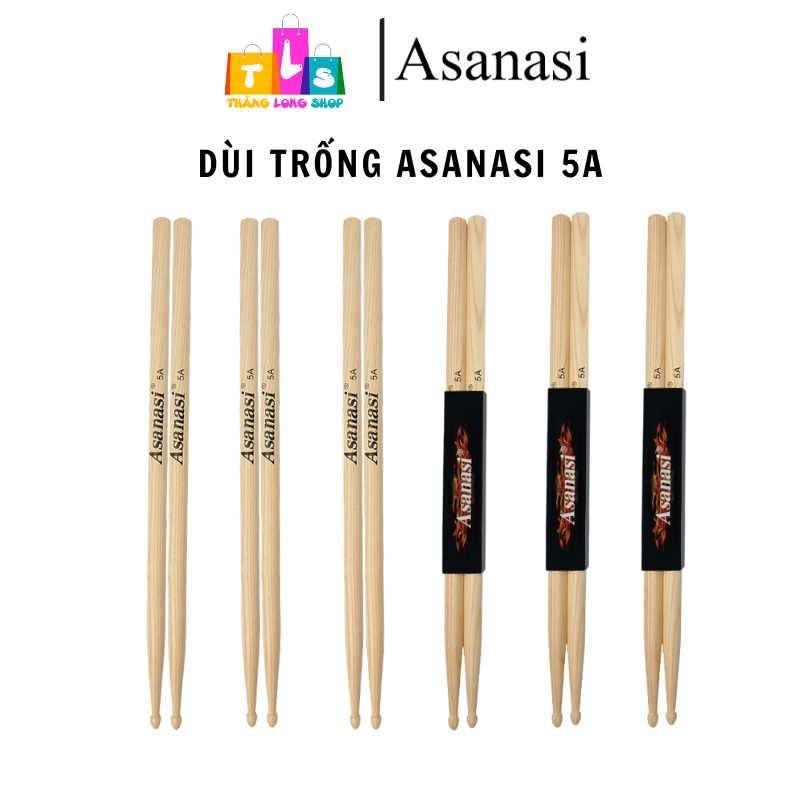 Dùi Trống Asanasi 5A Gỗ Hickory 16inch Dùi Trống Jazz Cao Cấp Cho Trống Acoustic Điện Tử Pad Tập