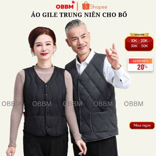  Áo gile phao lót lông nam trung niên tặng bố tặng ông giữ nhiệt cực tốt mặc thu đông 