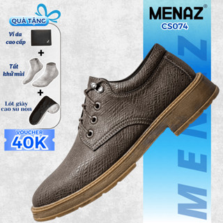 Giày Da Nam Cao Cấp Đốc Tờ MENAZ CS074 Da Cao Cấp Đế Cao Su Non Nguyên Khối Tăng Chiều Cao 3,5cm