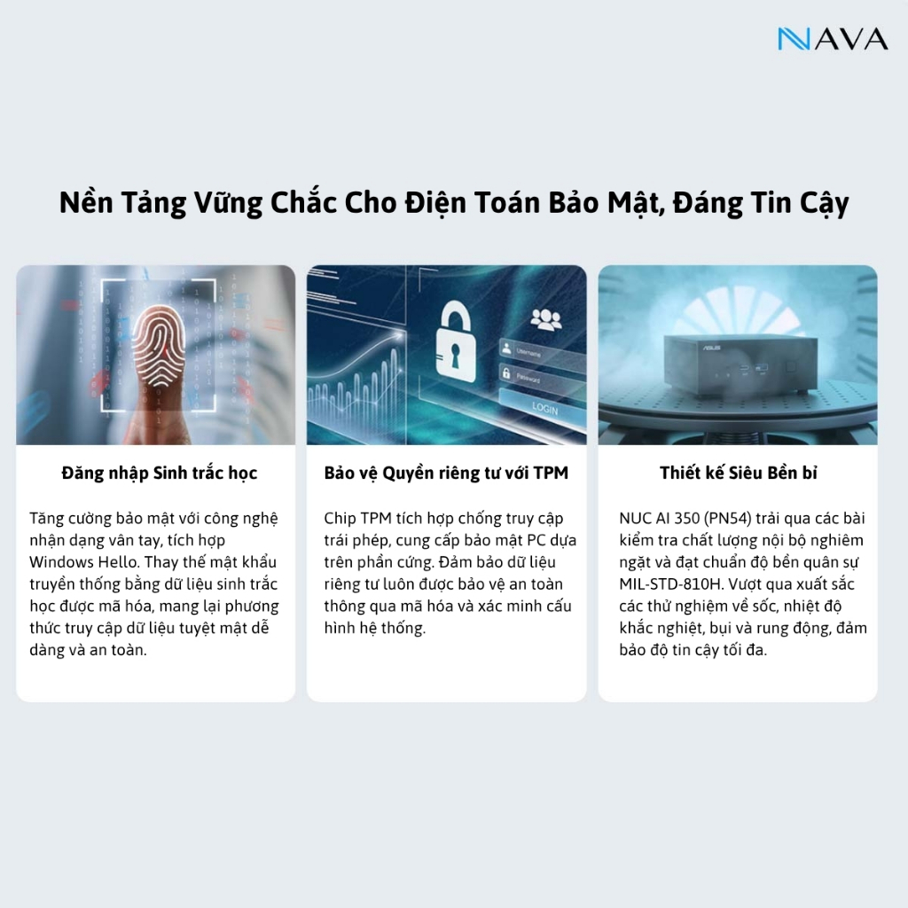 Mini PC ASUS NUC AI 350 (PN54) DDR5 AMD Ryzen AI 7, Radeon 860M, Copilot+, Khóa Vân Tay, Tặng Đế | BigBuy360 - bigbuy360.vn
