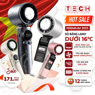 [Top Value] Quạt Cầm Tay Mini màu xám Tốc Độ Gió Siêu Mạnh Pin 5000mAh, Quạt Sò Lạnh Gập Gọn 180 Độ + Đèn Pin