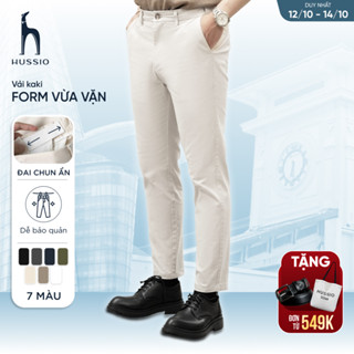 Quần dài nam CHINOS vải Kaki nhung cao cấp, co giãn, mềm mịn, trẻ trung, thanh lịch - HUSSIO