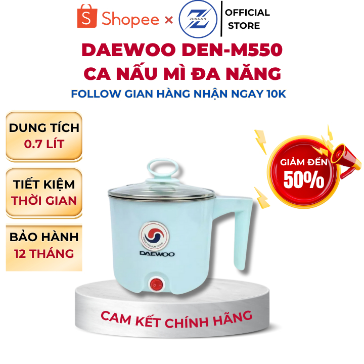 Ca nấu mì Daewoo 0.7L DEN-M550 - Bảo hành 12 tháng