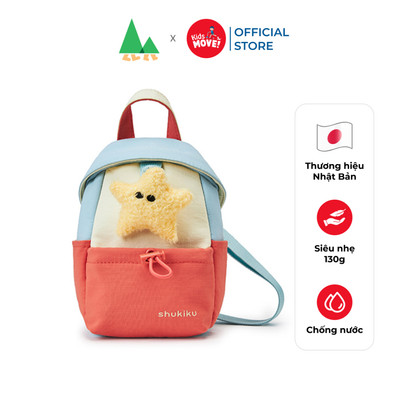 Túi đeo chéo cho bé kèm gấu bông Shukiku chống nước, siêu nhẹ 130g, khoá YKK Nhật Bản