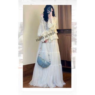  CHÂN VÁY lưới nhiều tầng dáng dài xòe Siêu rộng bồng bềnh tiểu thư  dài váy 100cm  