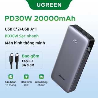 【 Pin Sạc Dự Phòng Có Thể Đặt Hàng 20000mAh 30W   Sạc di động UGREEN Sạc dự phòng 20000mAh  PD / PPS25W / QC / UFCS / F